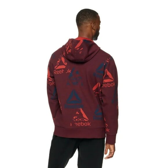 Reebok Men’s Unwind AOP Hoodie – Port Royale Logo Print Sweatshirt, Size 3XL - Picture 2 of 3